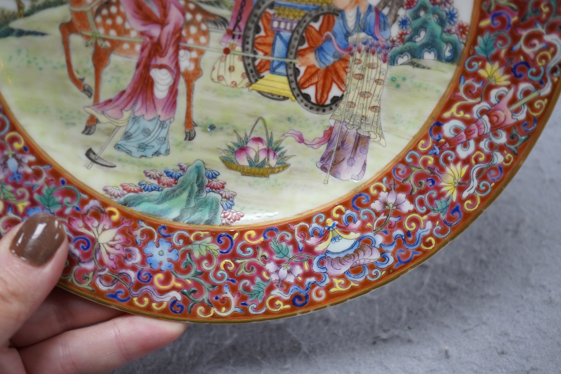 Two fine Chinese famille rose plates, Republic period